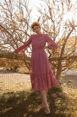 Vestido Minerva Rosa Maquillaje