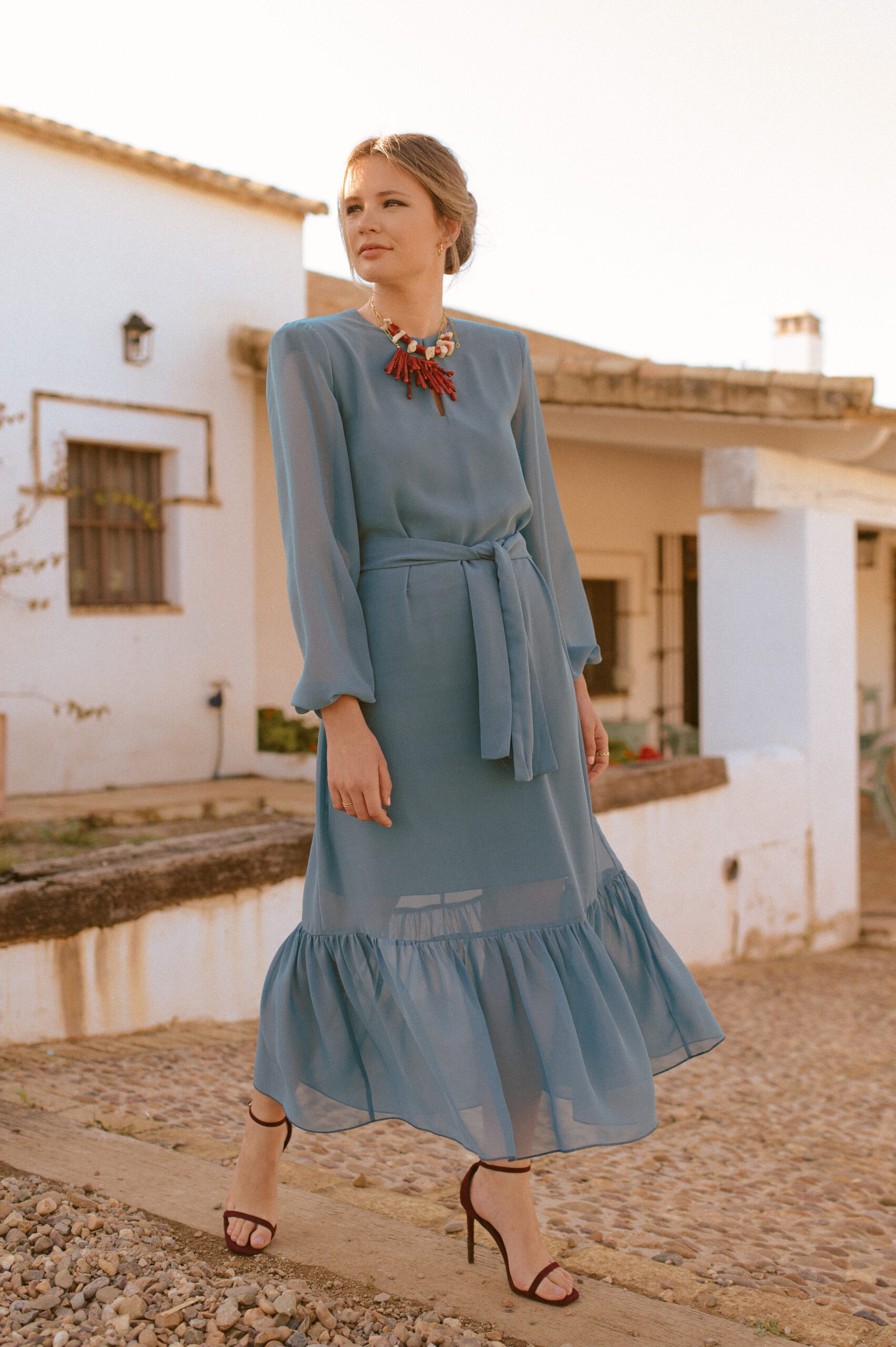 Vestido Minerva Azul Petróleo - Imagen 3